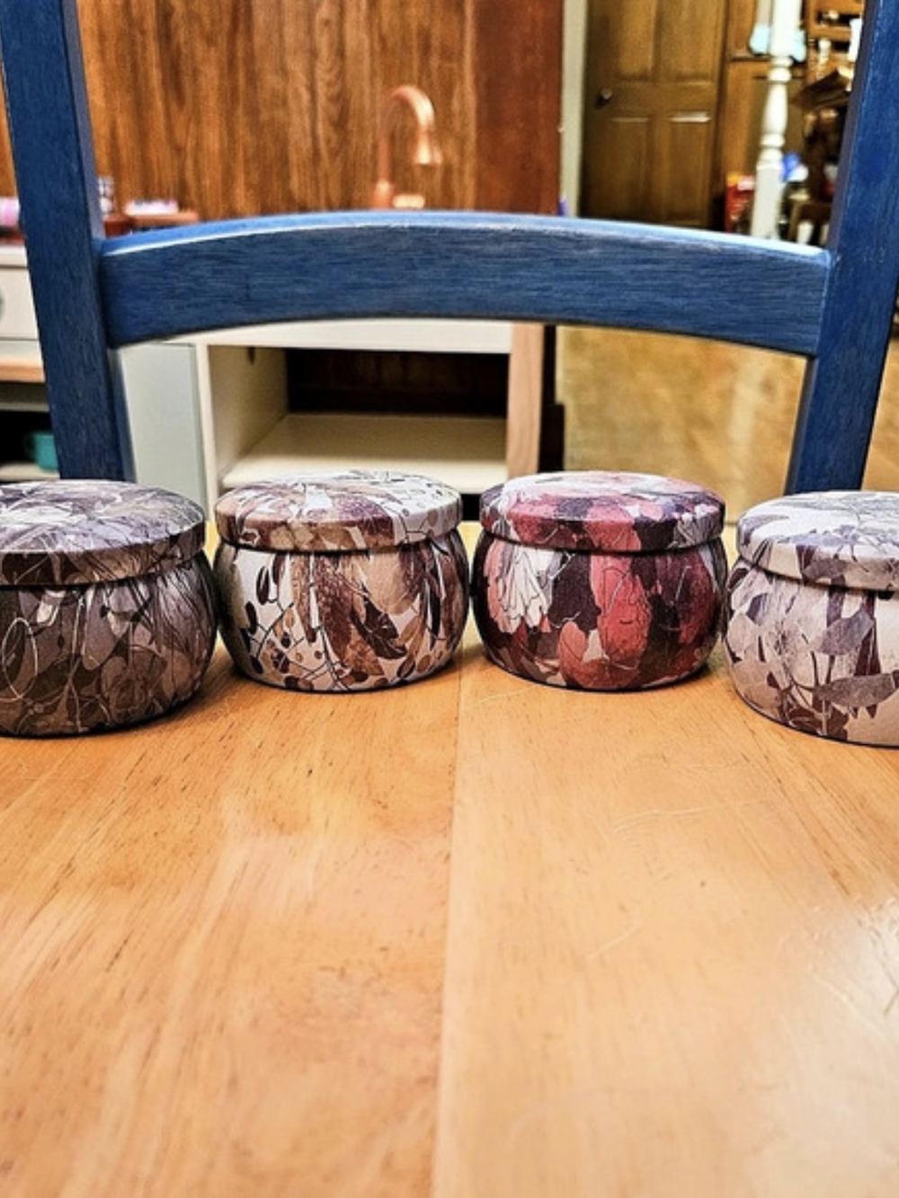 Floral Soy Wax Candle Set of 4